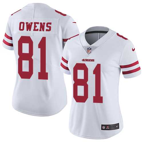 Womens Nike San Francisco 49ers #81 Terrell Owens White Stitched NFL Vapor Untouchable Limited Jersey Womens Nike San Francisco 49ers #81 Terrell Owens White Stitched NFL Vapor Untouchable Limited Jersey