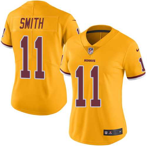 Womens Nike Washington Redskins #11 Alex Smith Gold Stitched NFL Limited Rush Jersey