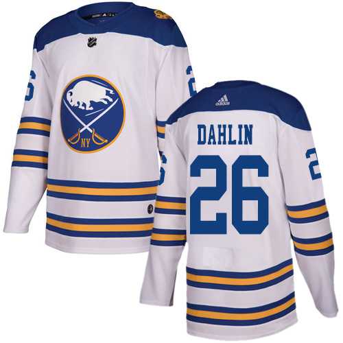Youth Adidas Buffalo Sabres #26 Rasmus Dahlin White Authentic 2018 Winter Classic Stitched NHL Jersey