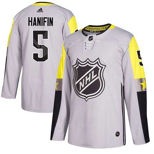Youth Adidas Carolina Hurricanes #5 Noah Hanifin Gray 2018 All-Star Metro Division Authentic Stitched NHL