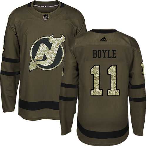 Youth Adidas New Jersey Devils #11 Brian Boyle Green Salute to Service Stitched NHL