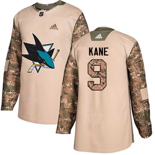 Youth Adidas San Jose Sharks #9 Evander Kane Camo Authentic 2017 Veterans Day Stitched NHL Jersey