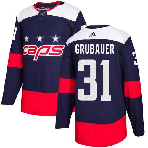 Youth Adidas Washington Capitals #31 Philipp Grubauer Navy Authentic 2018 Stadium Series Stitched NHL Jersey
