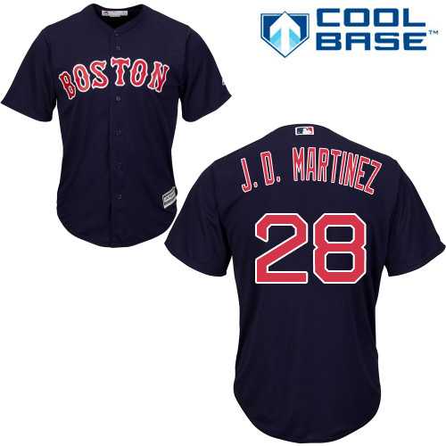 Youth Boston Red Sox #28 J. D. Martinez Navy Blue Cool Base Stitched Baseball Jersey