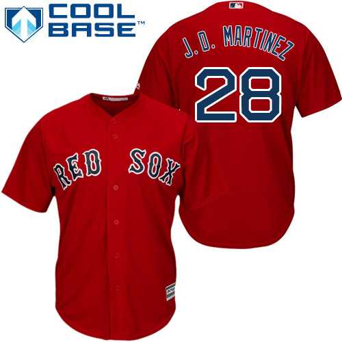 Youth Boston Red Sox #28 J. D. Martinez Red Cool Base Stitched Baseball Jerseys