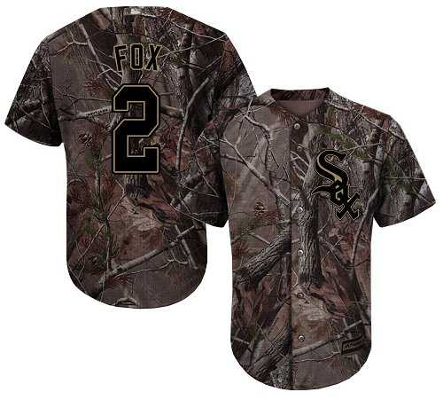 Youth Chicago White Sox #2 Nellie Fox Camo Realtree Collection Cool Base Stitched MLB