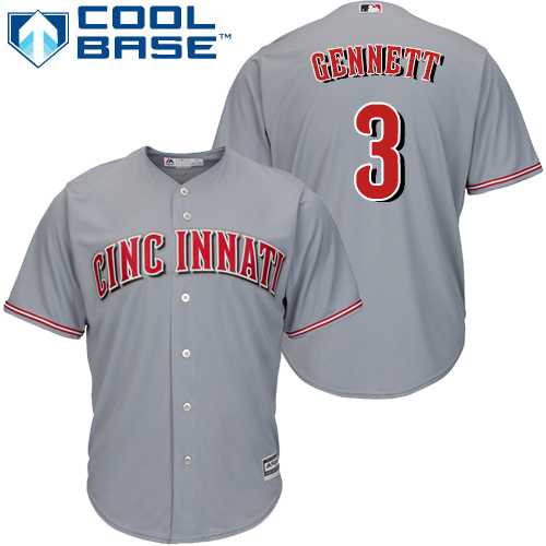 Youth Cincinnati Reds #3 Scooter Gennett Grey Cool Base Stitched MLB