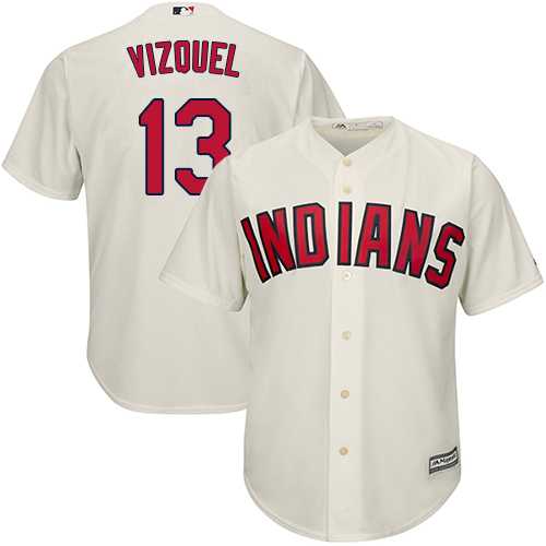 Youth Cleveland Indians #13 Omar Vizquel Cream Alternate Stitched MLB Jersey