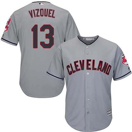 Youth Cleveland Indians #13 Omar Vizquel Grey Road Stitched MLB Jersey