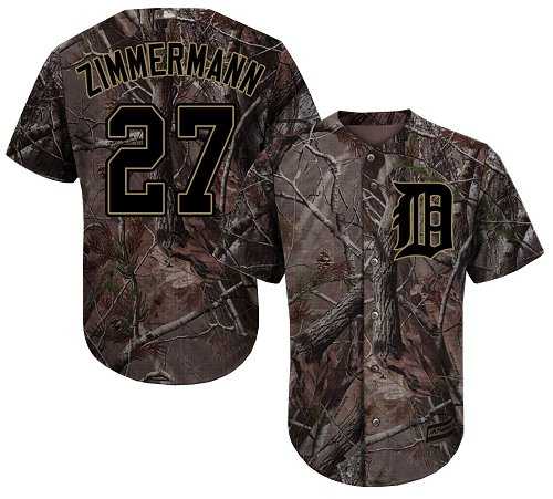Youth Detroit Tigers #27 Jordan Zimmermann Camo Realtree Collection Cool Base Stitched MLB