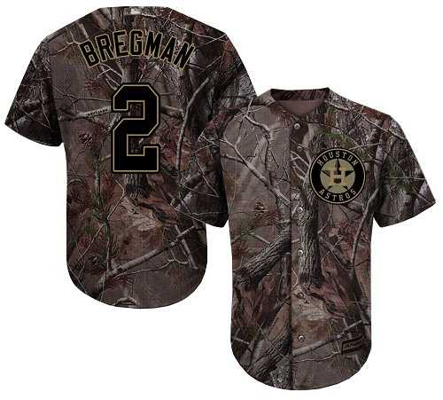 Youth Houston Astros #2 Alex Bregman Camo Realtree Collection Cool Base Stitched MLB