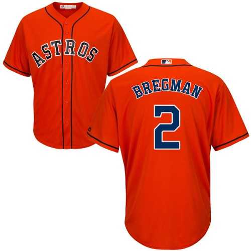 Youth Houston Astros #2 Alex Bregman Orange Cool Base Stitched MLB