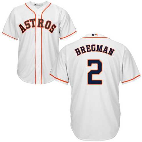 Youth Houston Astros #2 Alex Bregman White Cool Base Stitched MLB