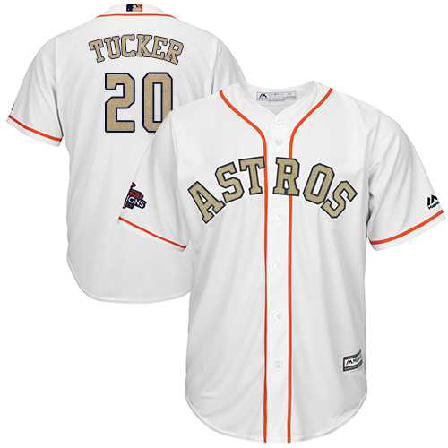 Youth Houston Astros #20 Preston Tucker White 2018 Gold Program Cool Base Stitched Baseball Jersey