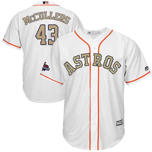 Youth Houston Astros #43 Lance McCullers White 2018 Gold Program Cool Base Stitched Baseball Jersey