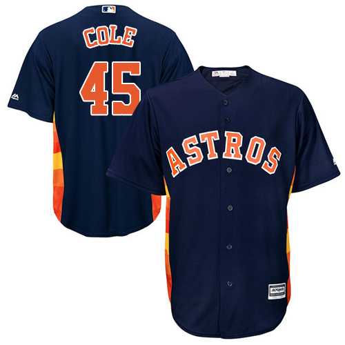 Youth Houston Astros #45 Gerrit Cole Navy Blue Cool Base Stitched MLB Youth Houston Astros #45 Gerrit Cole Navy Blue Cool Base Stitched MLB