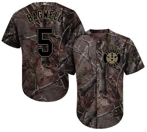 Youth Houston Astros #5 Jeff Bagwell Camo Realtree Collection Cool Base Stitched MLB