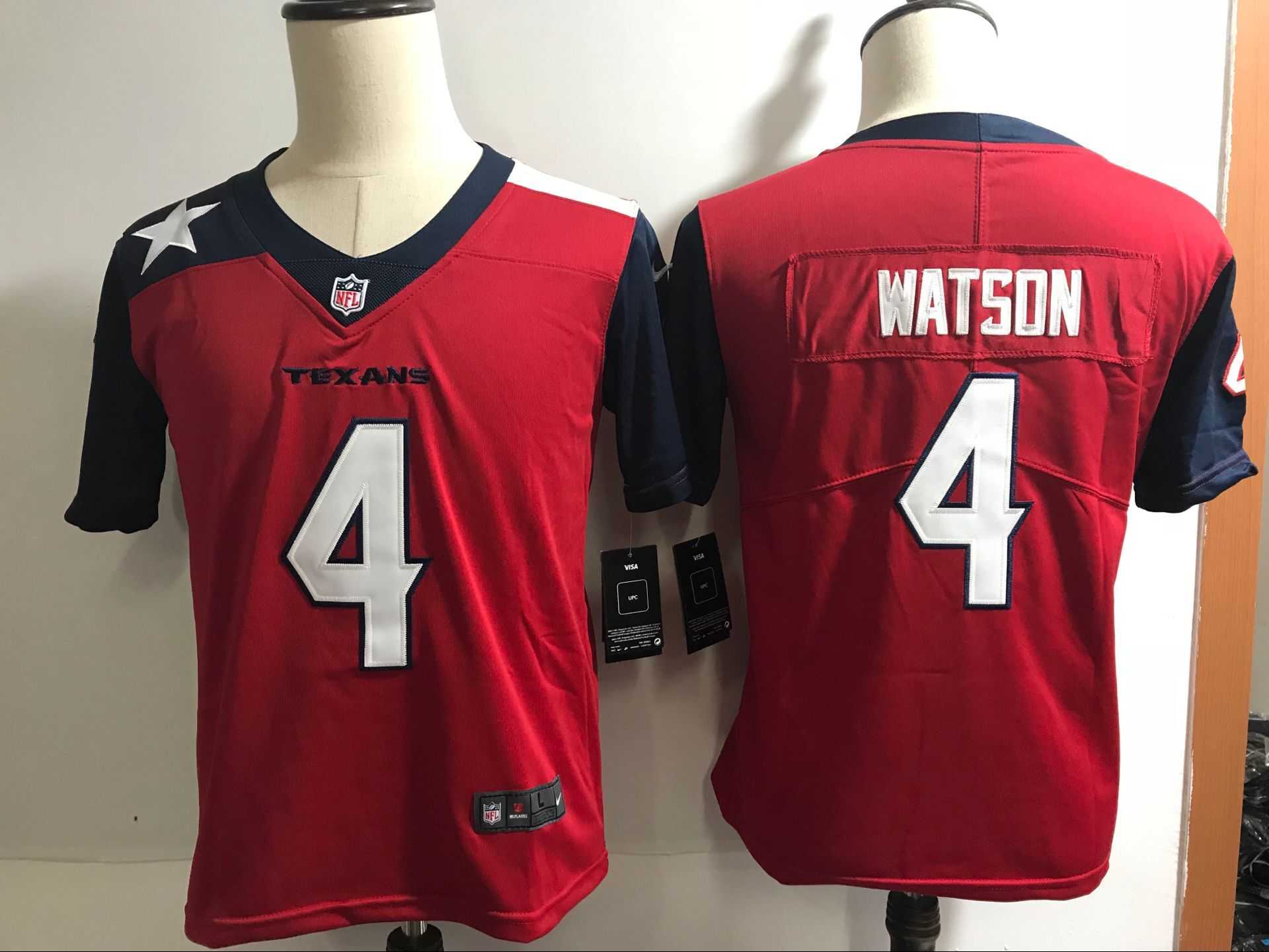 Youth Houston Texans #4 Deshaun Watson Red Nike Color Rush Limited NFL Jerseys