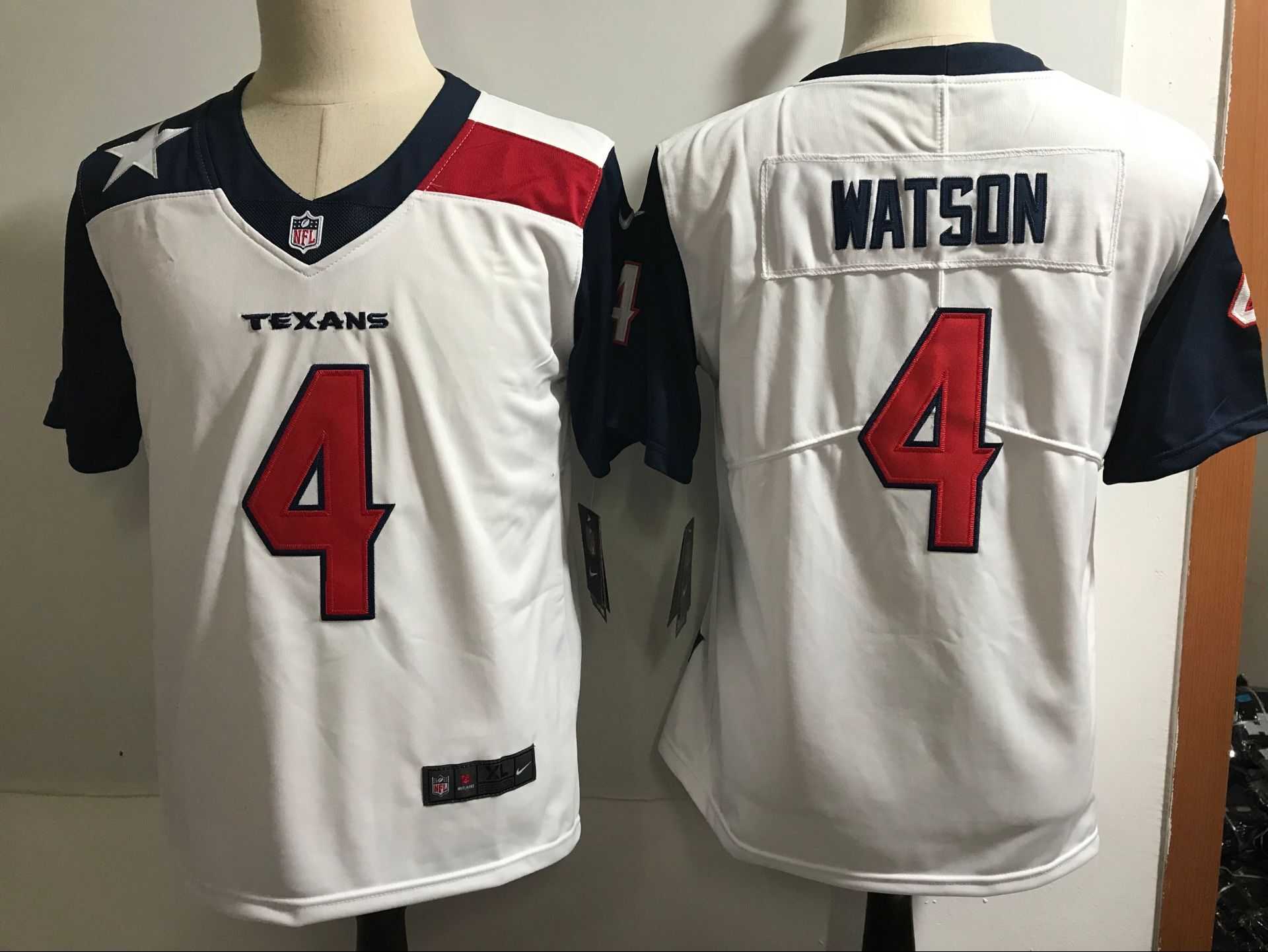 Youth Houston Texans #4 Deshaun Watson White Nike Color Rush Limited NFL Jerseys