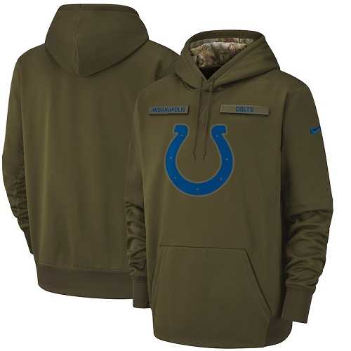 Youth Indianapolis Colts Nike Olive Salute to Service Sideline Therma Performance Pullover Hoodie