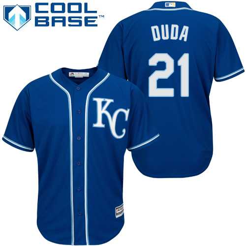 Youth Kansas City Royals #21 Lucas Duda Blue Cool Base Stitched MLB Jersey