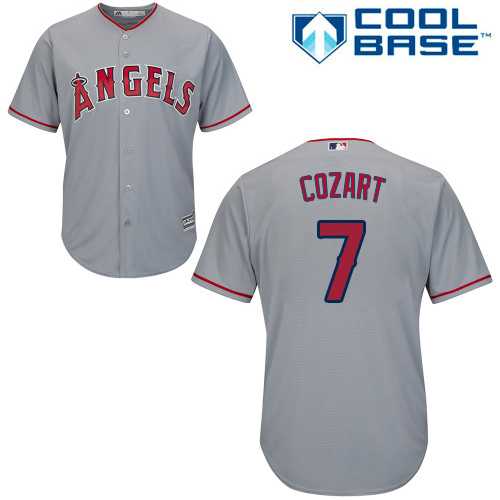 Youth Los Angeles Angels #7 Zack Cozart Grey Cool Base Stitched MLB Jersey