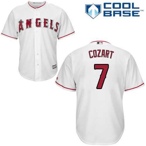 Youth Los Angeles Angels #7 Zack Cozart White Cool Base Stitched MLB Jersey