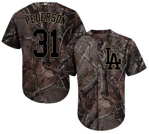 Youth Los Angeles Dodgers #31 Joc Pederson Camo Realtree Collection Cool Base Stitched MLB