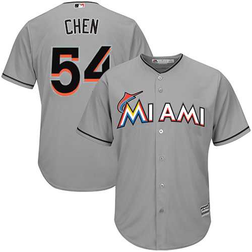 Youth Miami Marlins #54 Wei-Yin Chen Grey Cool Base Stitched MLB Jersey