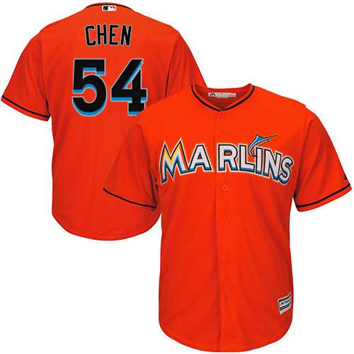 Youth Miami Marlins #54 Wei-Yin Chen Orange Cool Base Stitched MLB Jersey