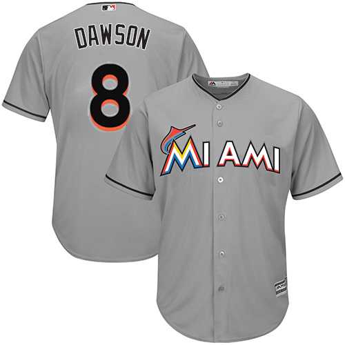Youth Miami Marlins #8 Andre Dawson Grey Cool Base Stitched MLB Jersey