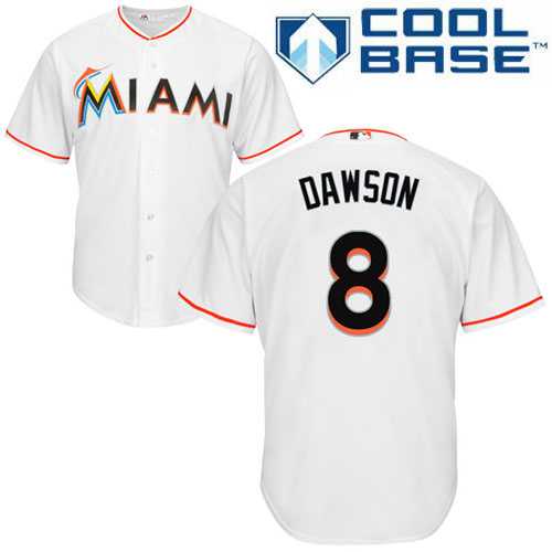 Youth Miami Marlins #8 Andre Dawson White Cool Base Stitched MLB Jersey