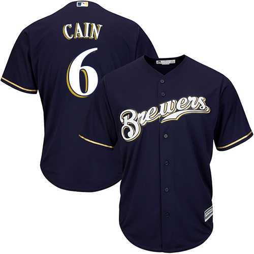 Youth Milwaukee Brewers #6 Lorenzo Cain Navy blue Cool Base Stitched MLB Youth Milwaukee Brewers #6 Lorenzo Cain Navy blue Cool Base Stitched MLB