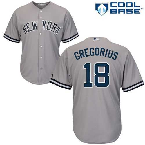 Youth New York Yankees #18 Didi Gregorius Grey Cool Base Stitched Baseball Jersey