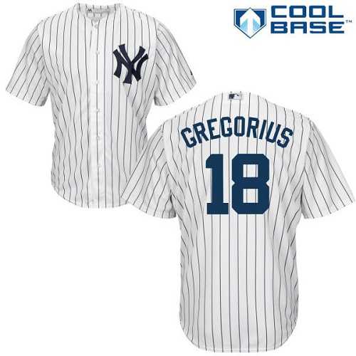 Youth New York Yankees #18 Didi Gregorius White Cool Base Stitched Baseball Jersey