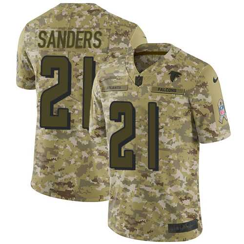 Youth Nike Atlanta Falcons #21 Deion Sanders Camo Stitched NFL Limited 2018 Salute to Service Jersey