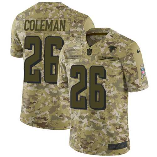 Youth Nike Atlanta Falcons #26 Tevin Coleman Camo Stitched NFL Limited 2018 Salute to Service Jersey