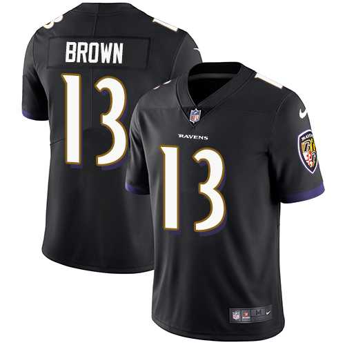 Youth Nike Baltimore Ravens #13 John Brown Black Alternate Stitched NFL Vapor Untouchable Limited Jersey