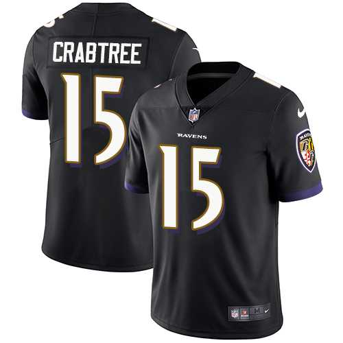 Youth Nike Baltimore Ravens #15 Michael Crabtree Black Alternate Stitched NFL Vapor Untouchable Limited Jersey