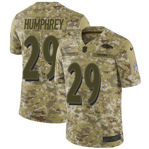 Youth Nike Baltimore Ravens #29 Marlon Humphrey Camo Stitched NFL Limited 2018 Salute to Service Jersey