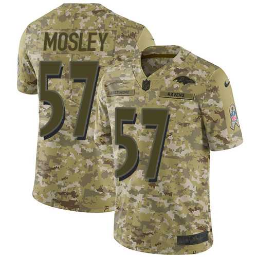 Youth Nike Baltimore Ravens #57 C.J. Mosley Camo Stitched NFL Limited 2018 Salute to Service Jersey