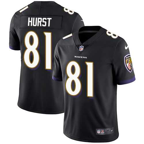 Youth Nike Baltimore Ravens #81 Hayden Hurst Black Alternate Stitched NFL Vapor Untouchable Limited Jersey