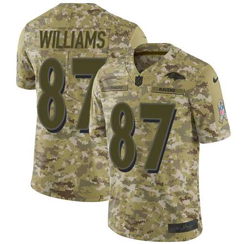 Youth Nike Baltimore Ravens #87 Maxx Williams Camo Stitched NFL Limited 2018 Salute to Service Jersey