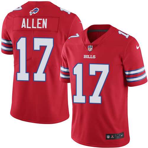 Youth Nike Buffalo Bills #17 Josh Allen Red Stitched NFL Limited Rush Jersey