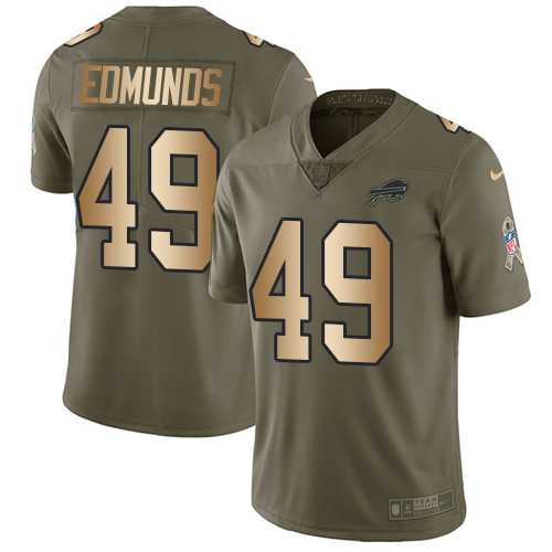 Youth Nike Buffalo Bills #49 Tremaine Edmunds Olive Gold Stitched NFL Limited 2017 Salute to Service Jersey