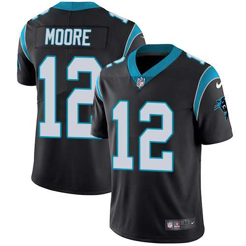 Youth Nike Carolina Panthers #12 DJ Moore Black Team Color Stitched NFL Vapor Untouchable Limited Jersey