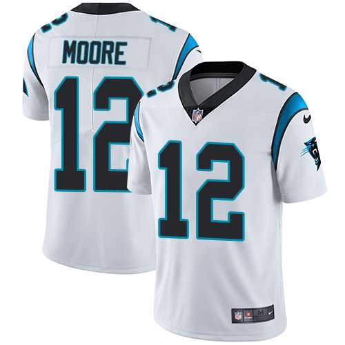 Youth Nike Carolina Panthers #12 DJ Moore White Stitched NFL Vapor Untouchable Limited Jersey