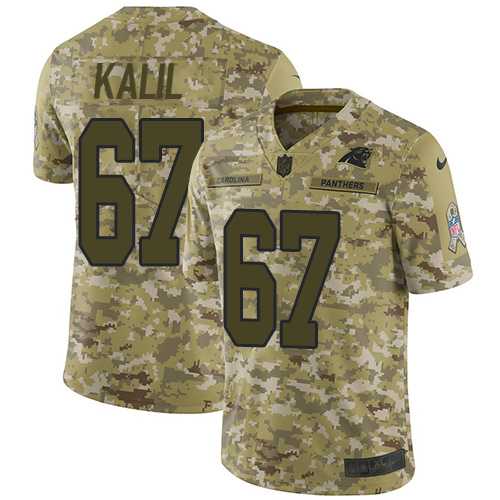 Youth Nike Carolina Panthers #67 Ryan Kalil Camo Stitched NFL Limited 2018 Salute to Service Jersey