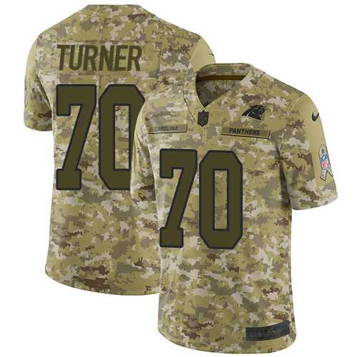 Youth Nike Carolina Panthers #70 Trai Turner Camo Stitched NFL Limited 2018 Salute to Service Jersey