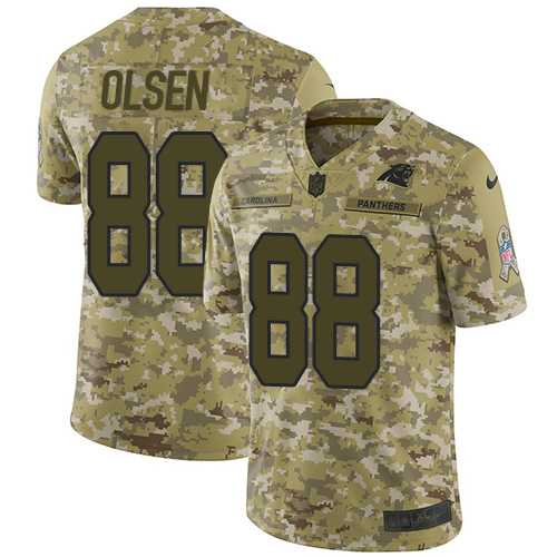 Youth Nike Carolina Panthers #88 Greg Olsen Camo Stitched NFL Limited 2018 Salute to Service Jersey